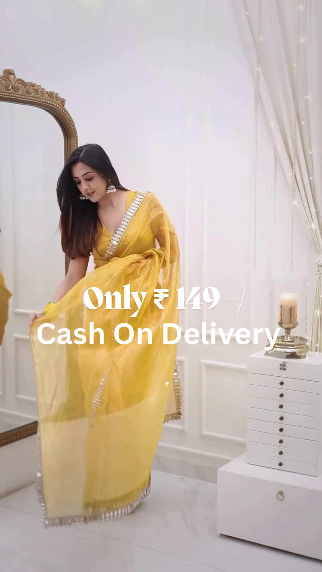 Radiant Yellow Elegance – Festive Saree at Just ₹149 - Image 4