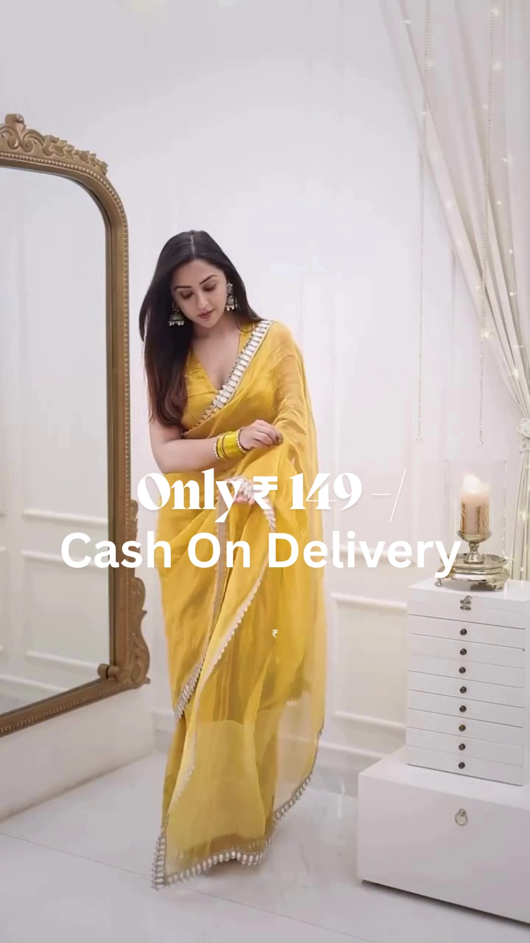 Radiant Yellow Elegance – Festive Saree at Just ₹149 - Image 2