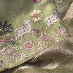 Elegant Green Embroidered Saree – Premium Look at Only ₹299