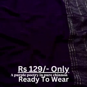 Royal Purple Chinnon Saree – A Touch of Elegance