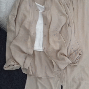 Minimal Beige Co-Ord Set – Elegant Everyday Comfort Wear