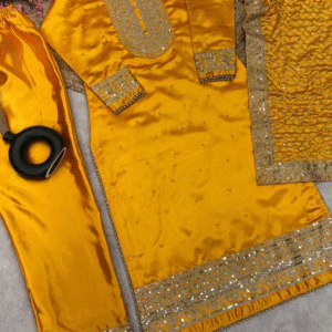 Royal Mustard Embroidered Kurta Set – Festive Ethnic Elegance