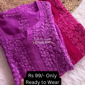 Elegant Embroidered Georgette Kurti – Traditional Handwork Style at ₹99