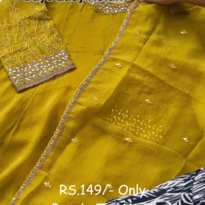 Elegant Mustard Embroidered Kurta Set – Traditional Beauty